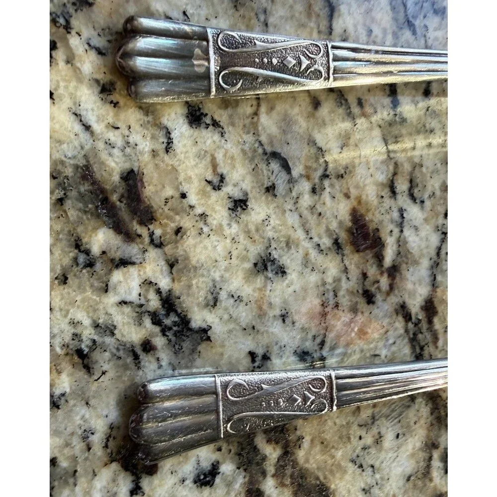 Antique Yeoman England Silver Plate Shell Berry Casserole Spoon X 2 Serving